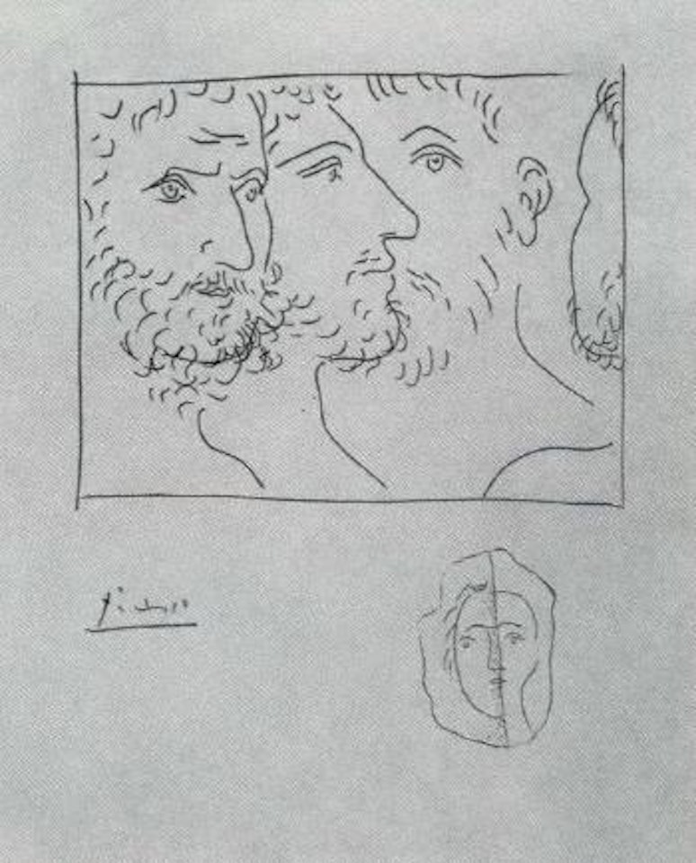 Trois tetes d'hommes by Pablo Picasso