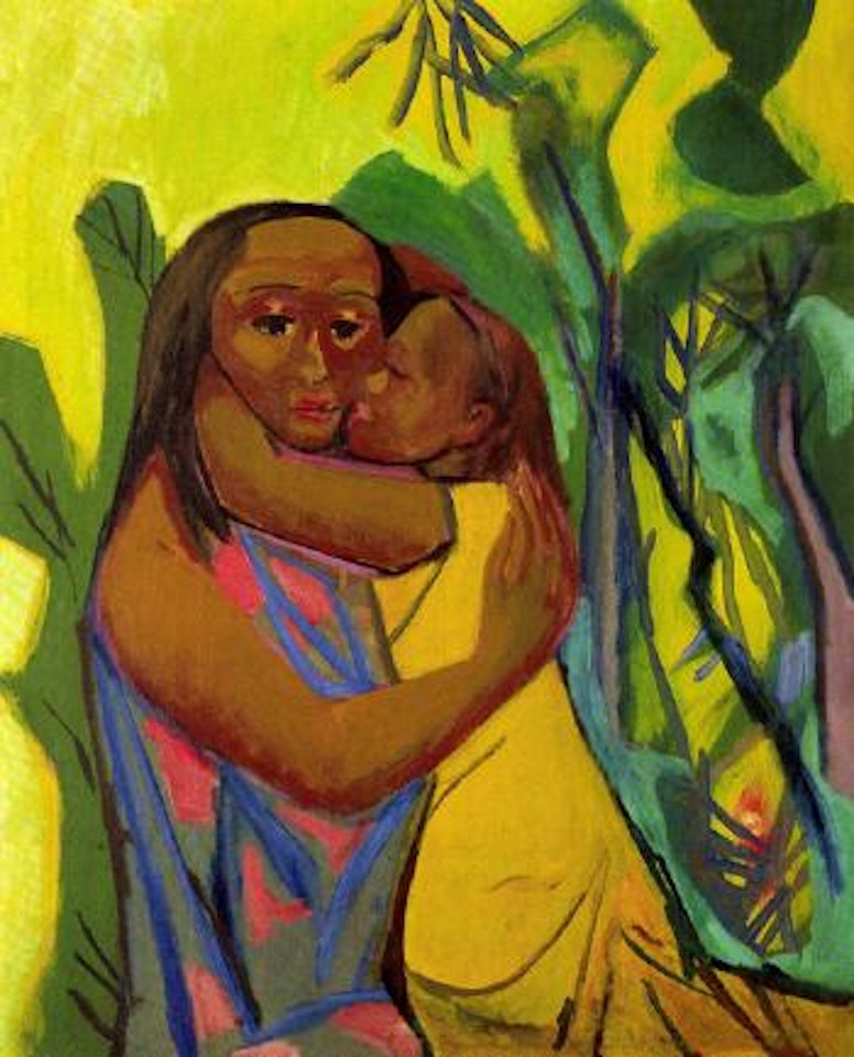 Mother and child in landscape by Bruno Krauskopf