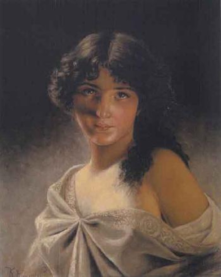 Dark haired beauty by Konstantin Makovsky