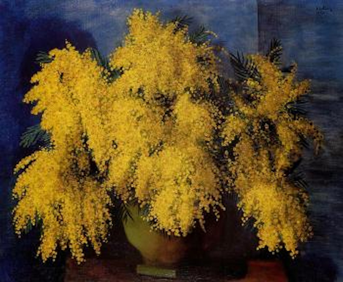 Vase de mimosas by Moïse Kisling