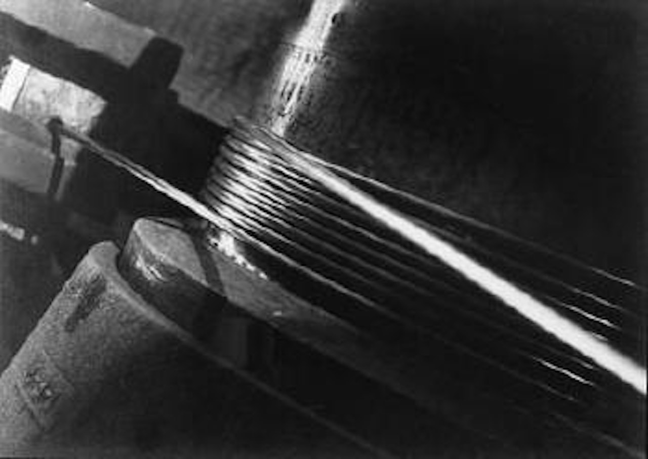Drawing wire, Russel, Burdsall and Ward, Nut and Bolt Co, USA by Margaret Bourke-White