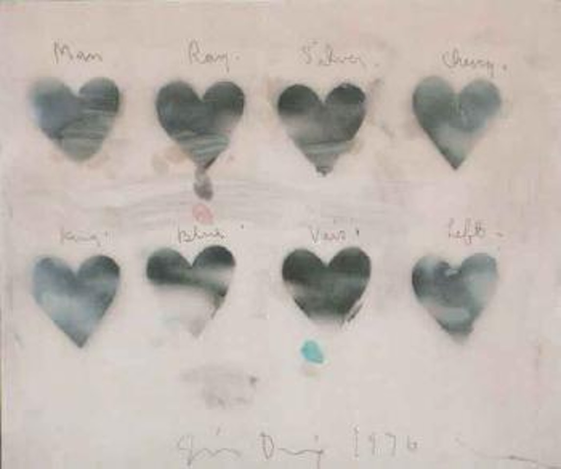 Hearts Man-Ray-Silver-Cherry by Jim Dine
