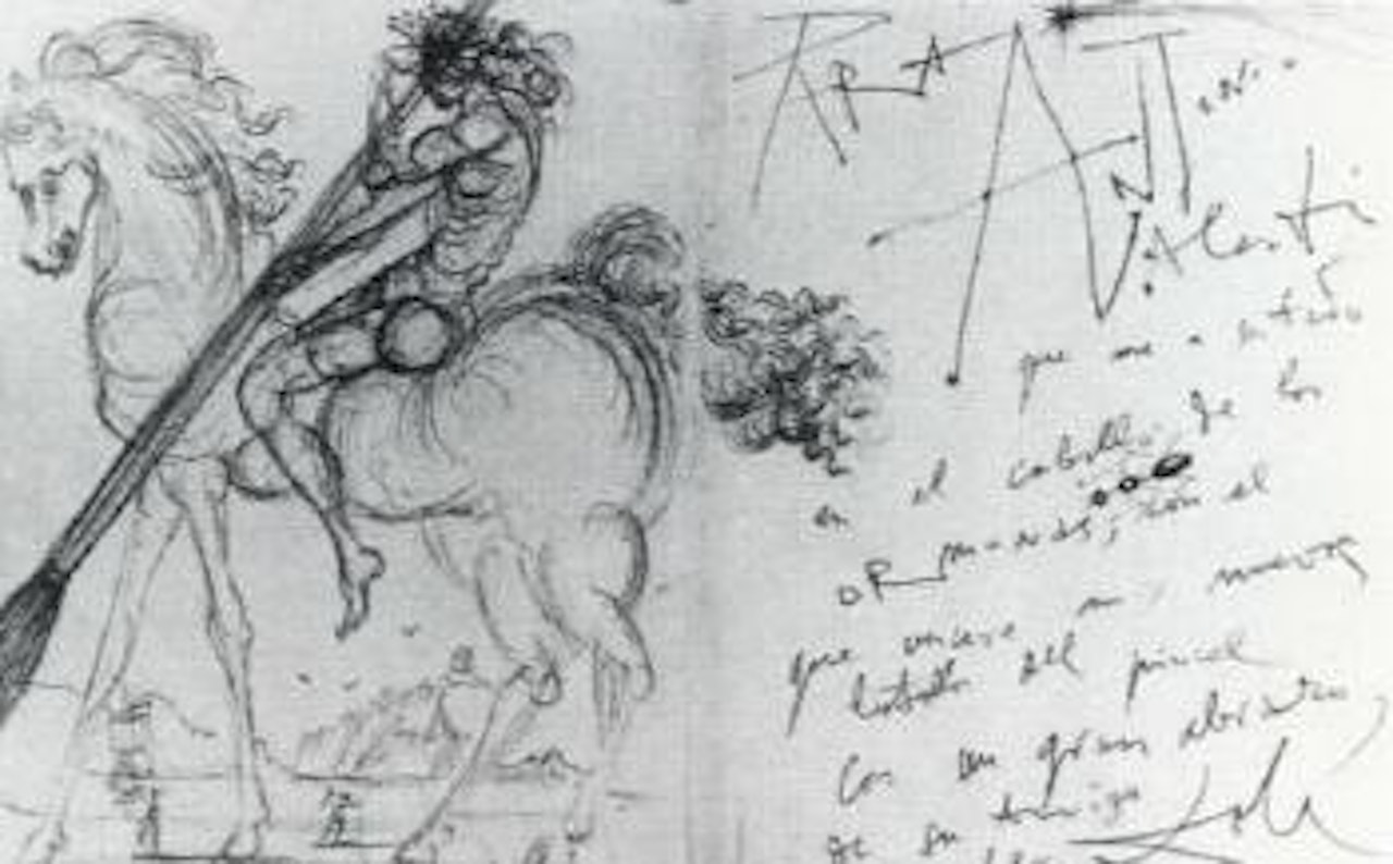 Man and his horse by Salvador Dali