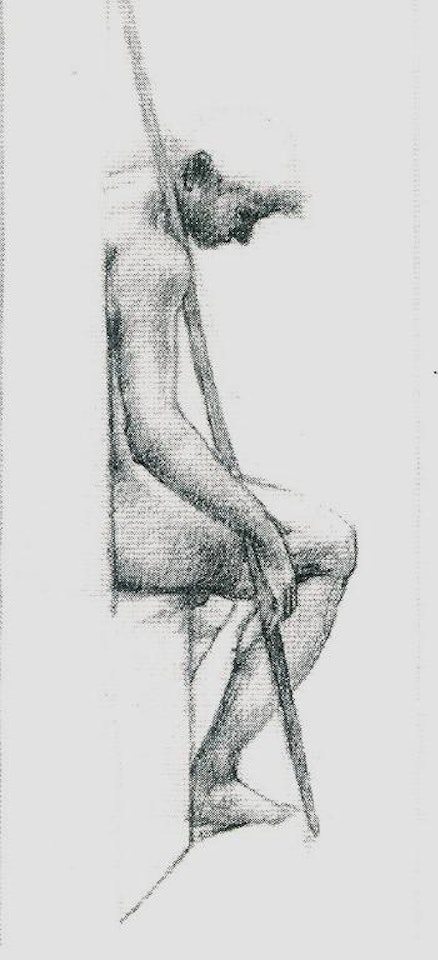 Study for sleeping guard in 'Briar Rose' series, The Council Chamber by Edward Coley Burne-Jones