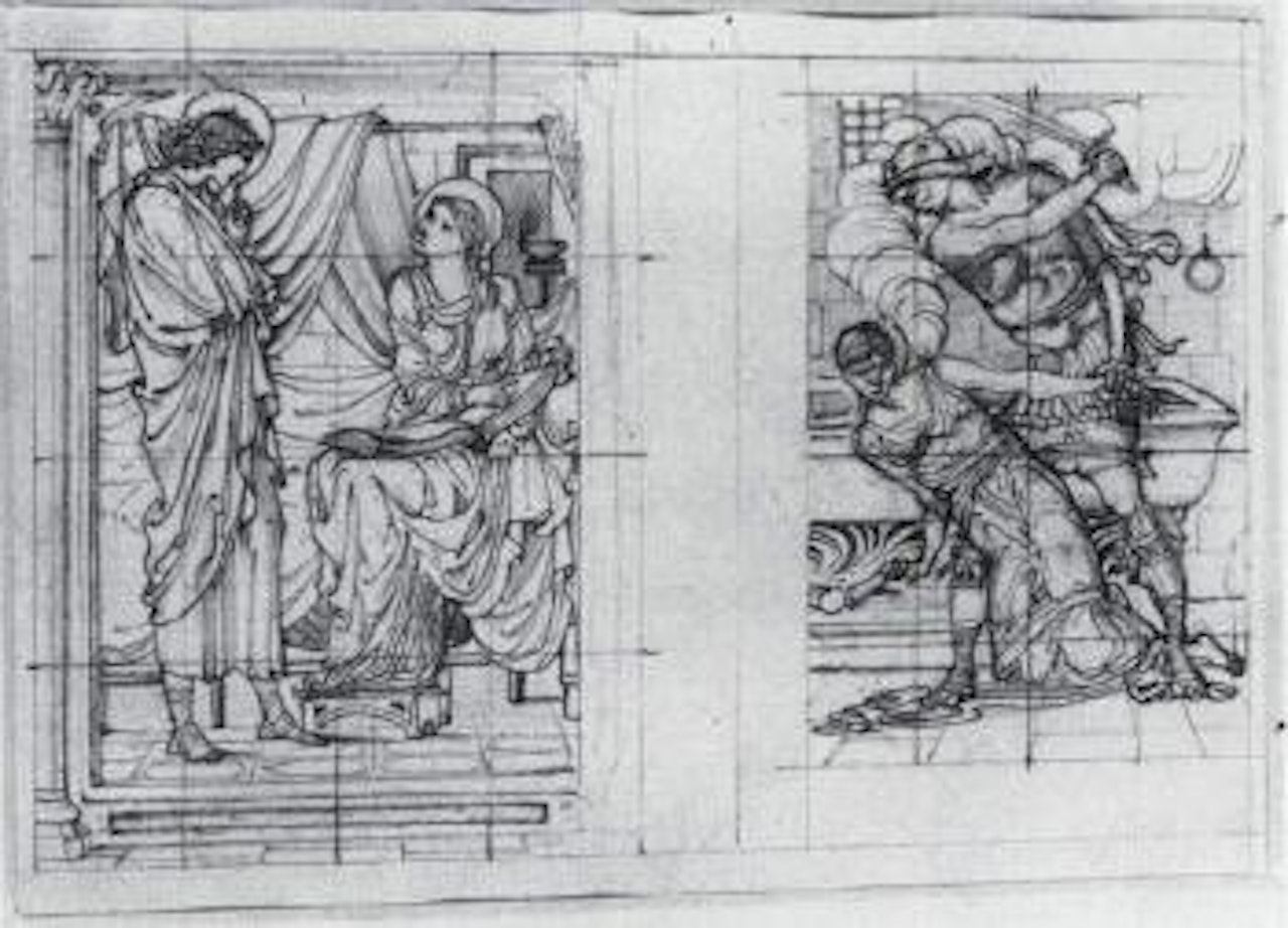 Two scenes from life of St. Ursula by Edward Coley Burne-Jones