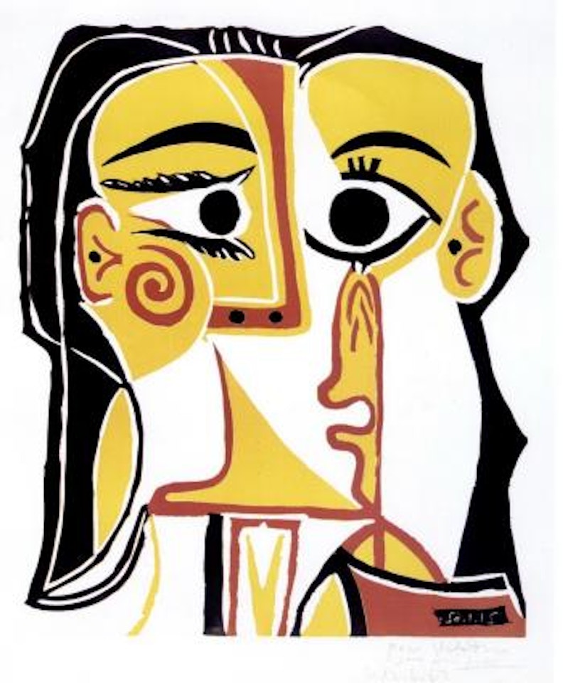 Tete de femme - portrait de Jacqueline stylise by Pablo Picasso