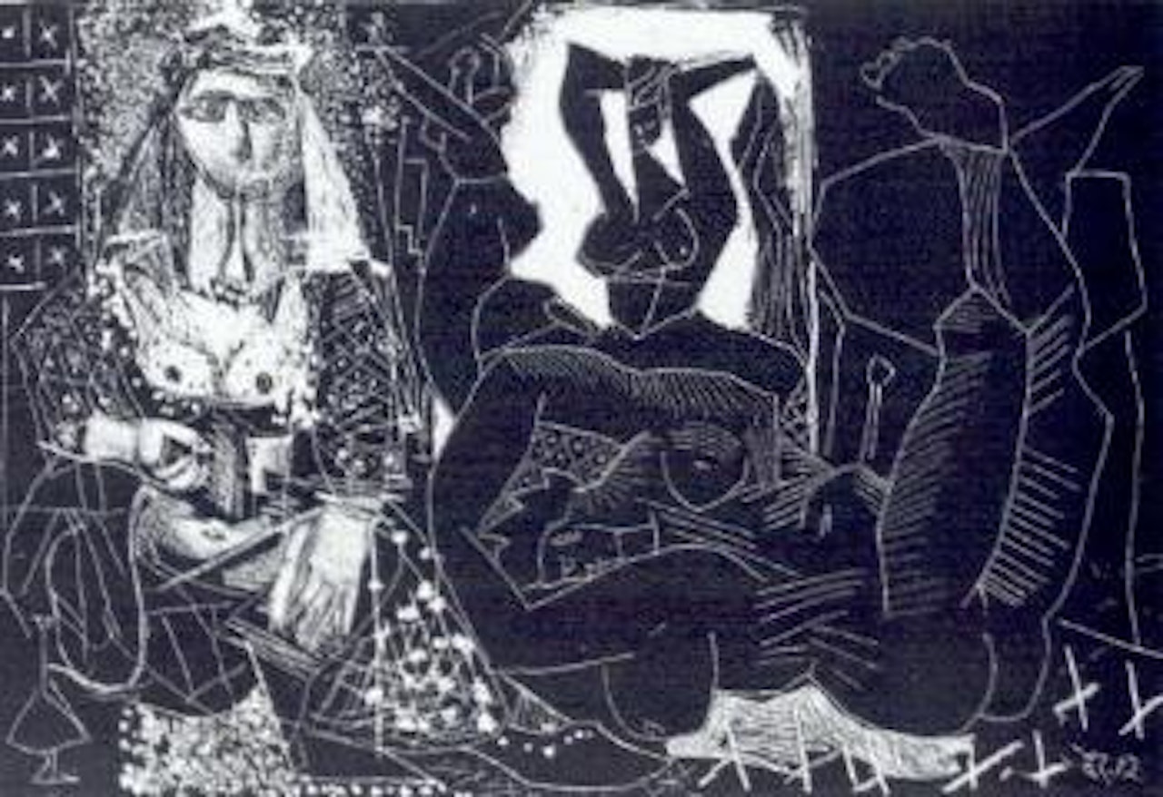 Femmes d'alger dans leur apartment d'apres delacroix 2e variation by Pablo Picasso