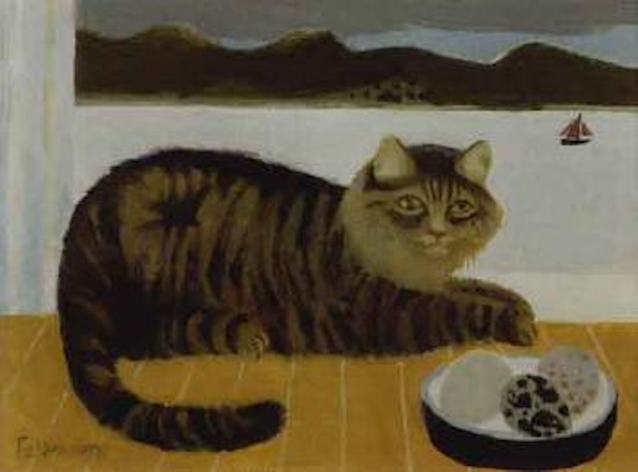 Striped cat by Mary Fedden