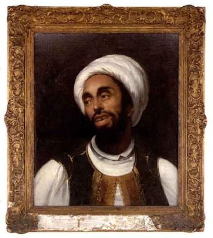 Portrait of a Turk wearing fancy vest over white shirt by Jean Léon Gérome