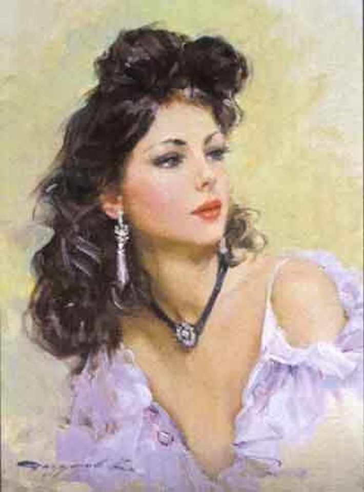 Portrait of Dorothea in a lilac dress by Constantin Razoumov