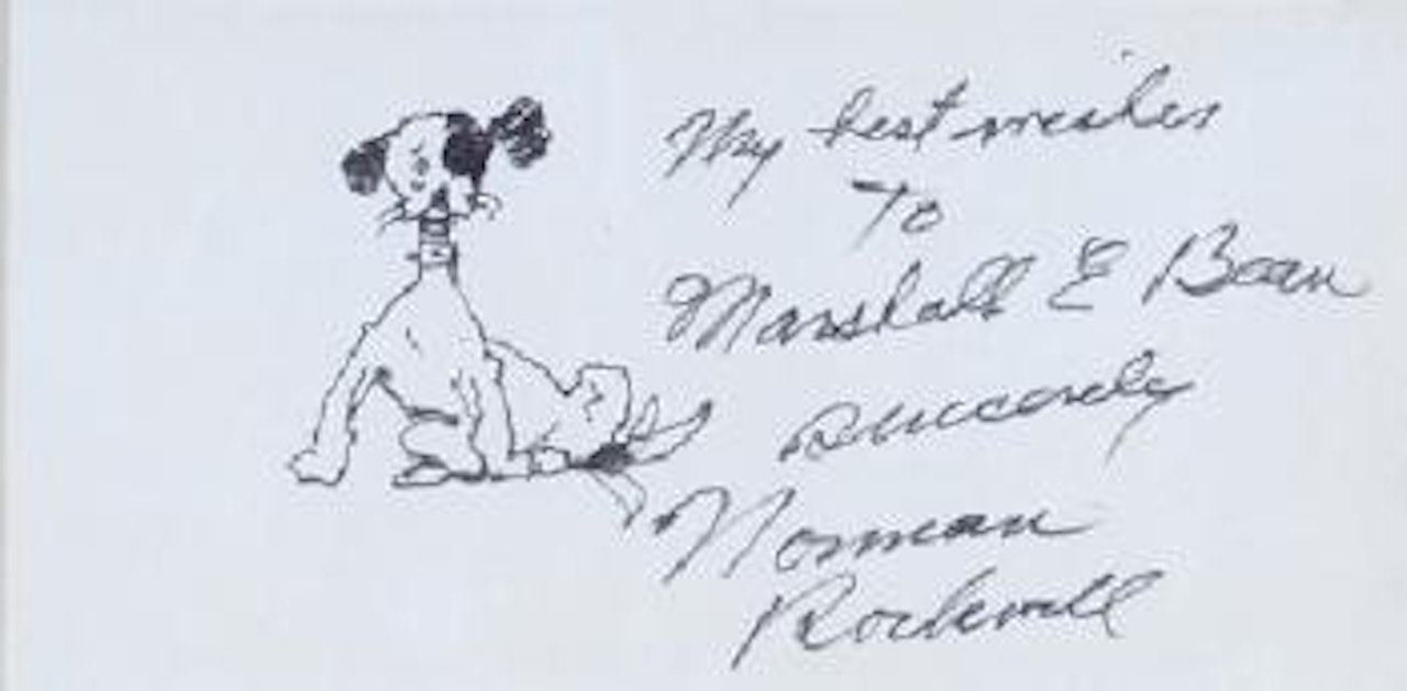 Small dog sketch by Norman Rockwell