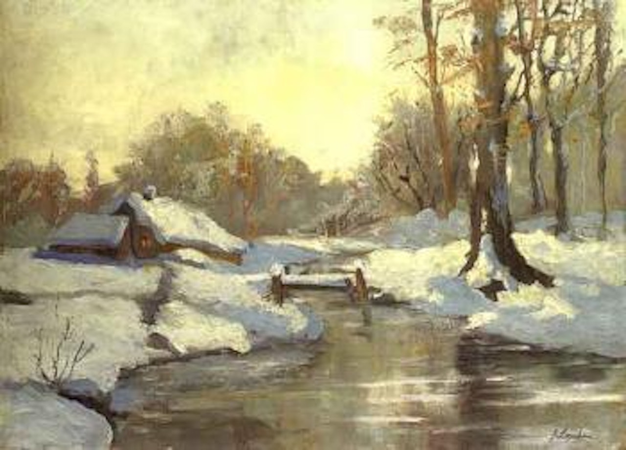 Paysage de neige by Georgij Aleksandrovic Lapschin
