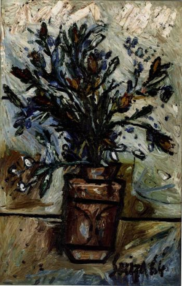 Vase with flowers by Francis Newton Souza