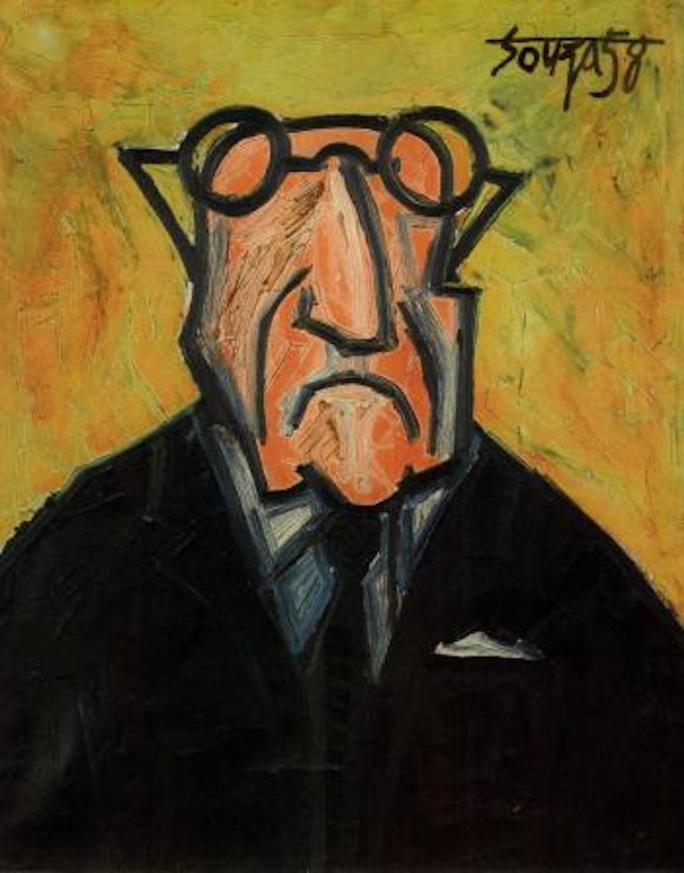 Portrait of a man by Francis Newton Souza