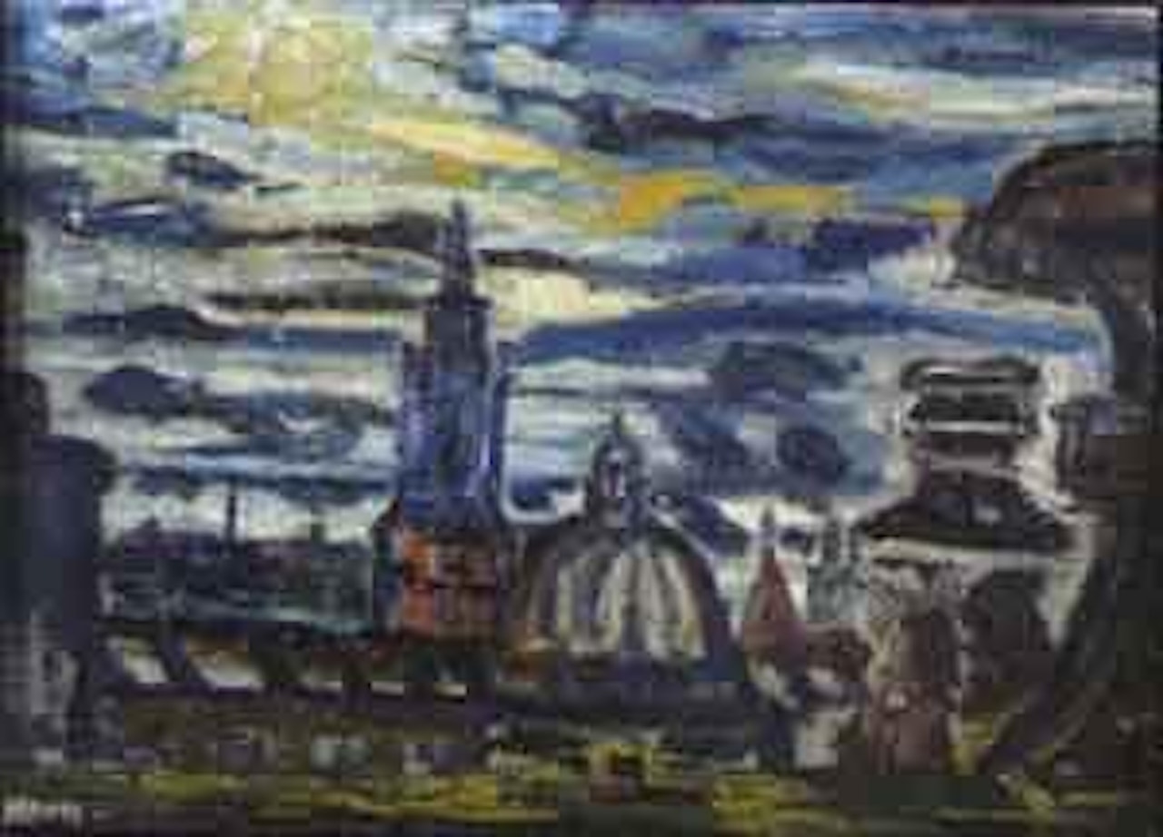 The city skyline by John Bratby
