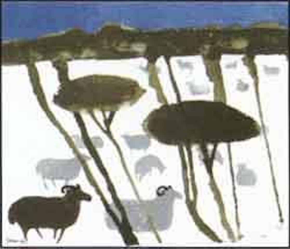 Sheep and trees by Mary Fedden