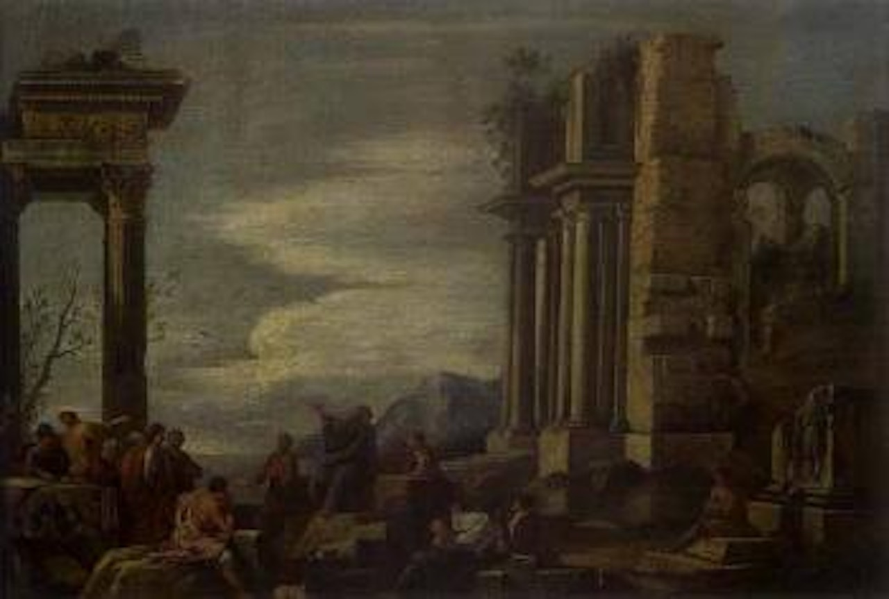 Ruines antiques animees by Giovanni Ghisolfi