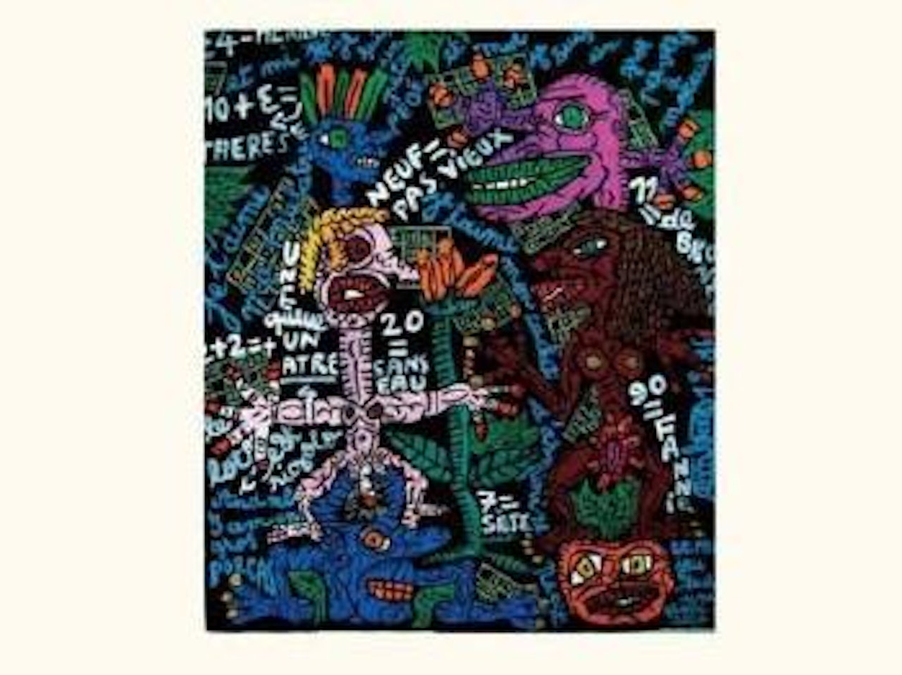 Je t'aime mon petit cachet d'aspirine petit by Robert Combas