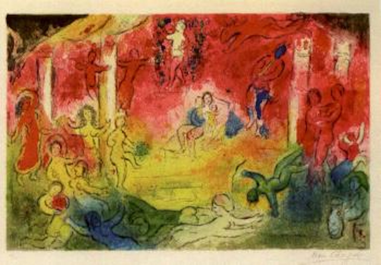 Temple and history of Bacchus by Marc Chagall