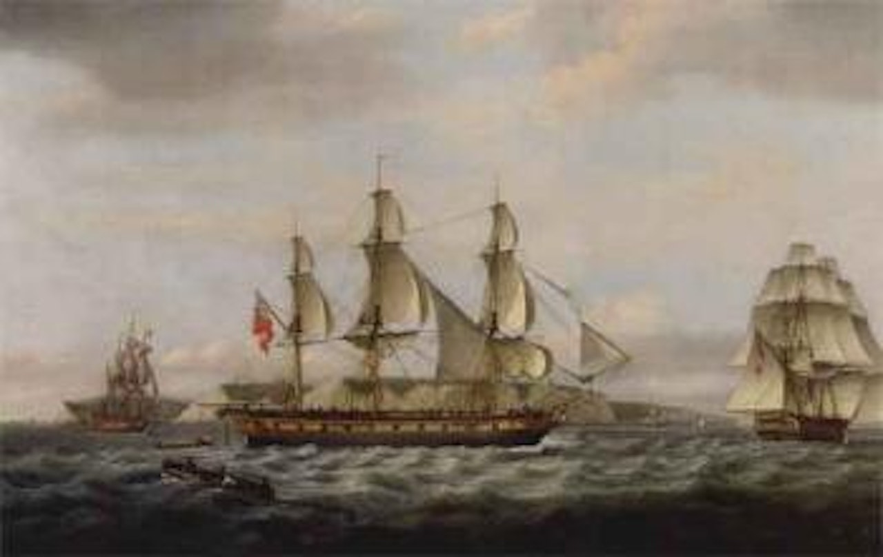 Merchant men and other shipping off Dover by Thomas Luny