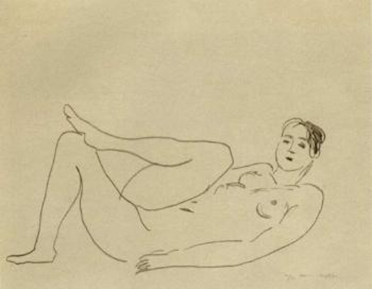 Nu couche, jambee repliee, etude de jambes by Henri Matisse