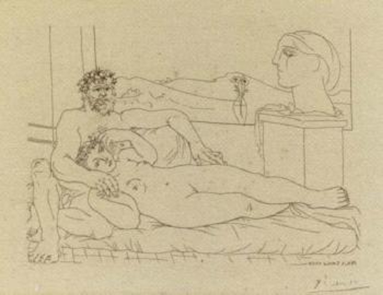 Le repos du sculpteur II by Pablo Picasso