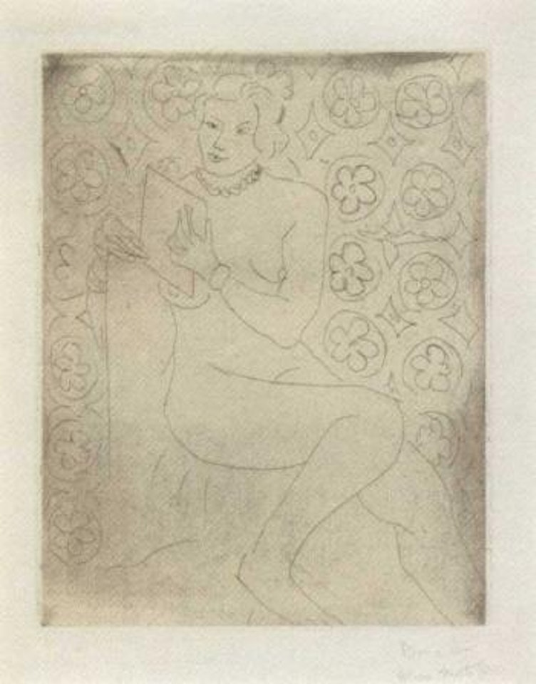 Figure, lisant, fond moucharabieh by Henri Matisse
