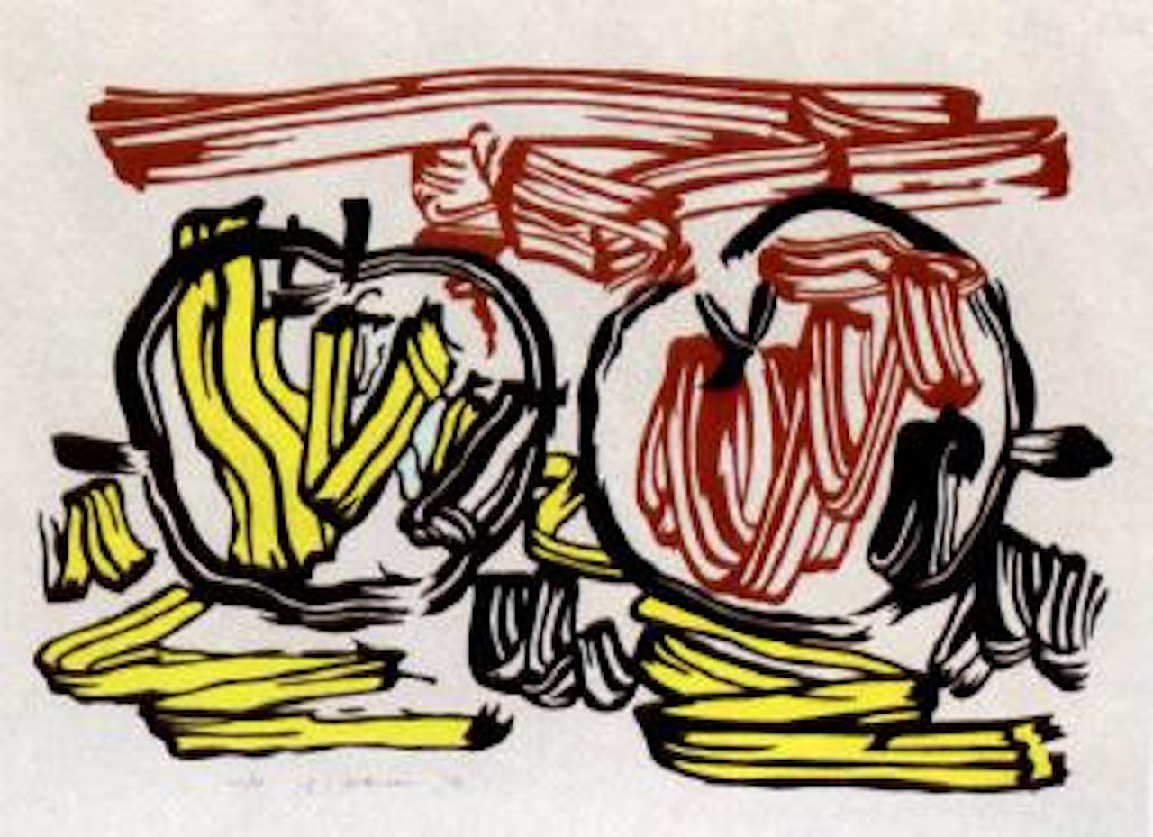 Red apple and yellow apple by Roy Lichtenstein