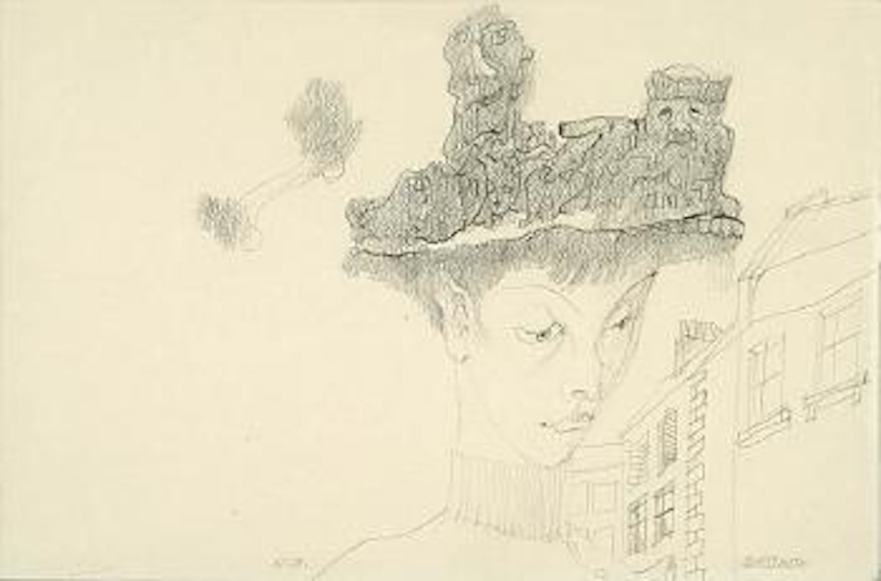 Woman wearing hat by Hans Bellmer