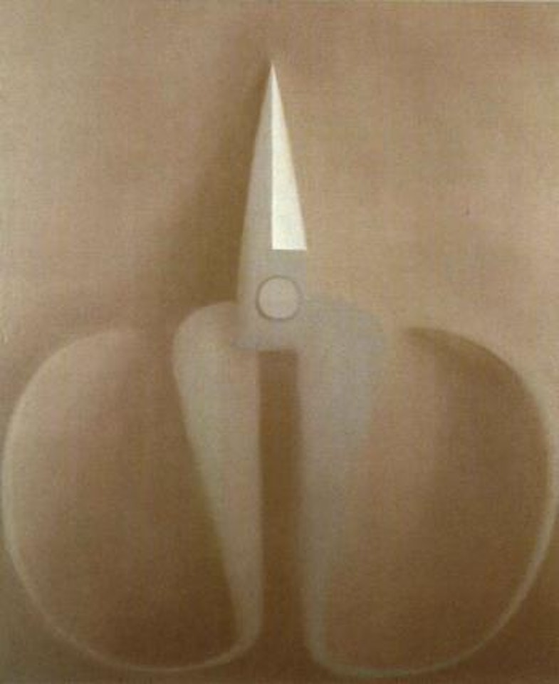 Scissors series, blue scissors with point up by Mao Xuhui