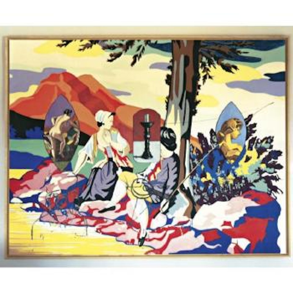 Pastoral with candlestick and nude by David Salle