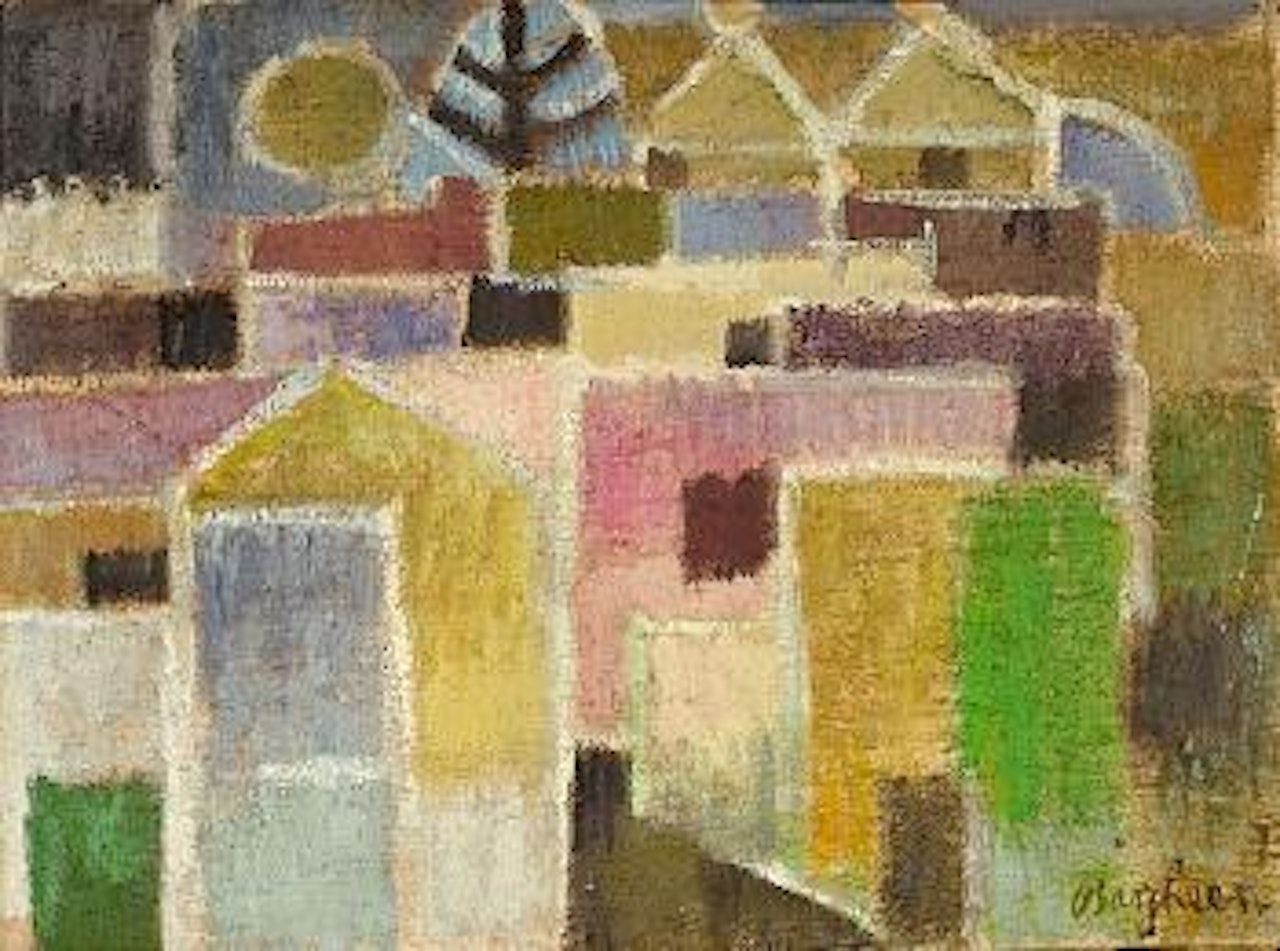 Houses in evening by Eduard Bargheer