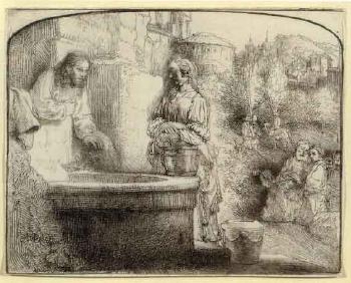 Christ and the Samaritan by Attributed to Rembrandt Harmensz van Rijn