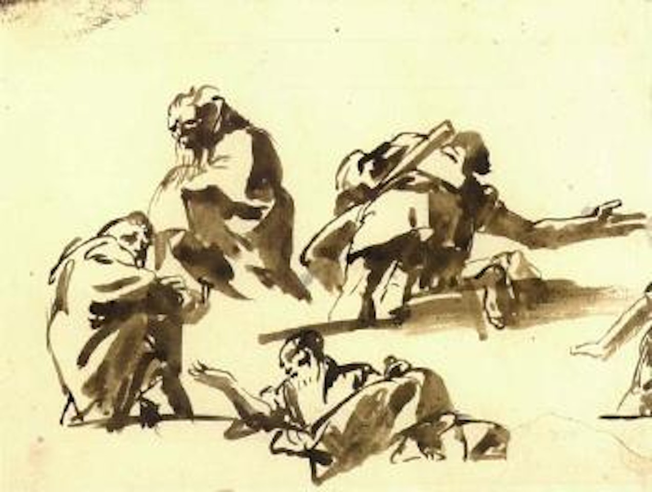 Four studies of men by Giovanni Domenico Tiepolo