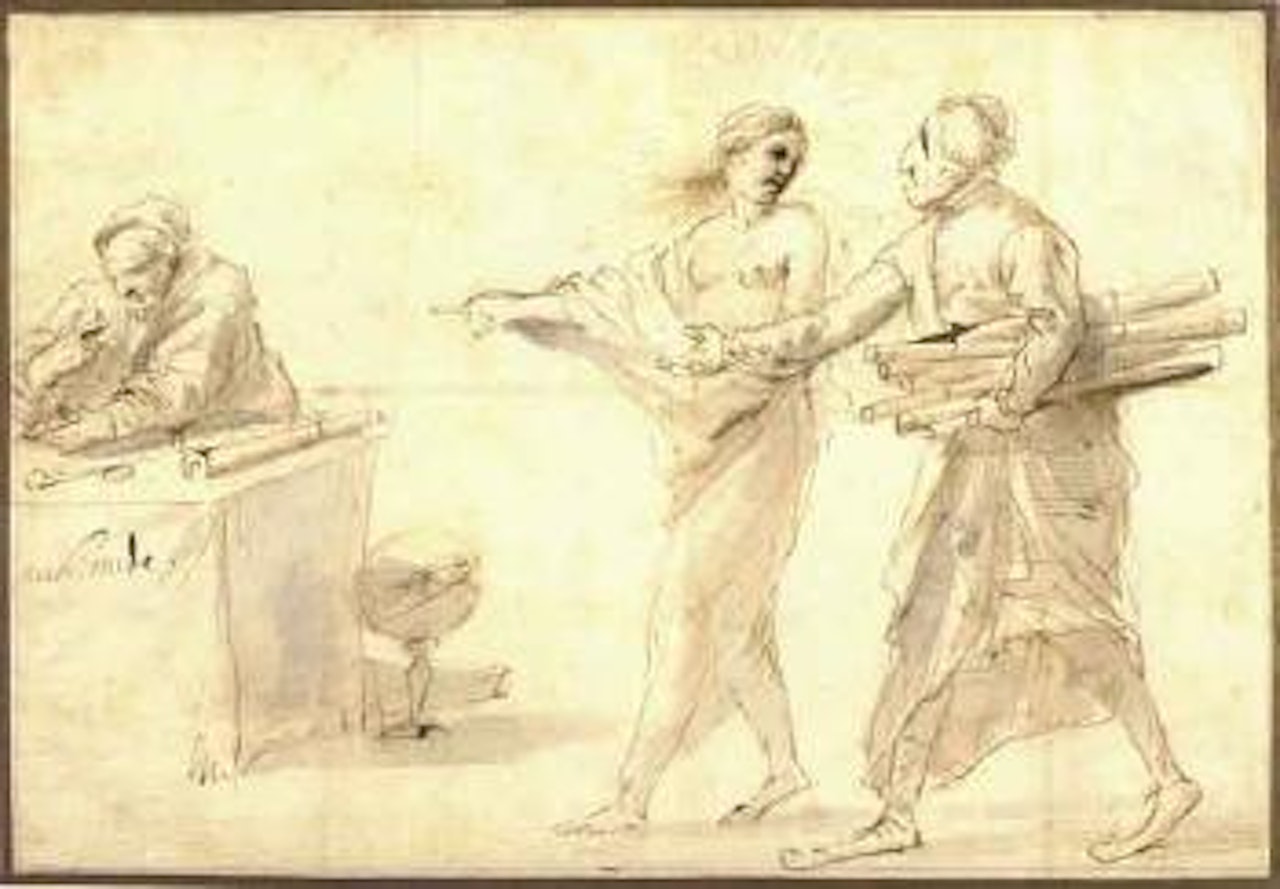 Muse presenting Simonelli to Archimedes by Pier Francesco Mola