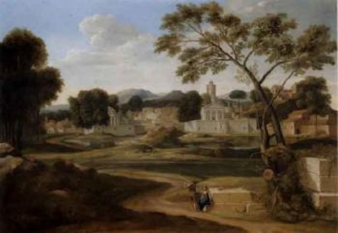 Classical river landscape by Nicolas Poussin