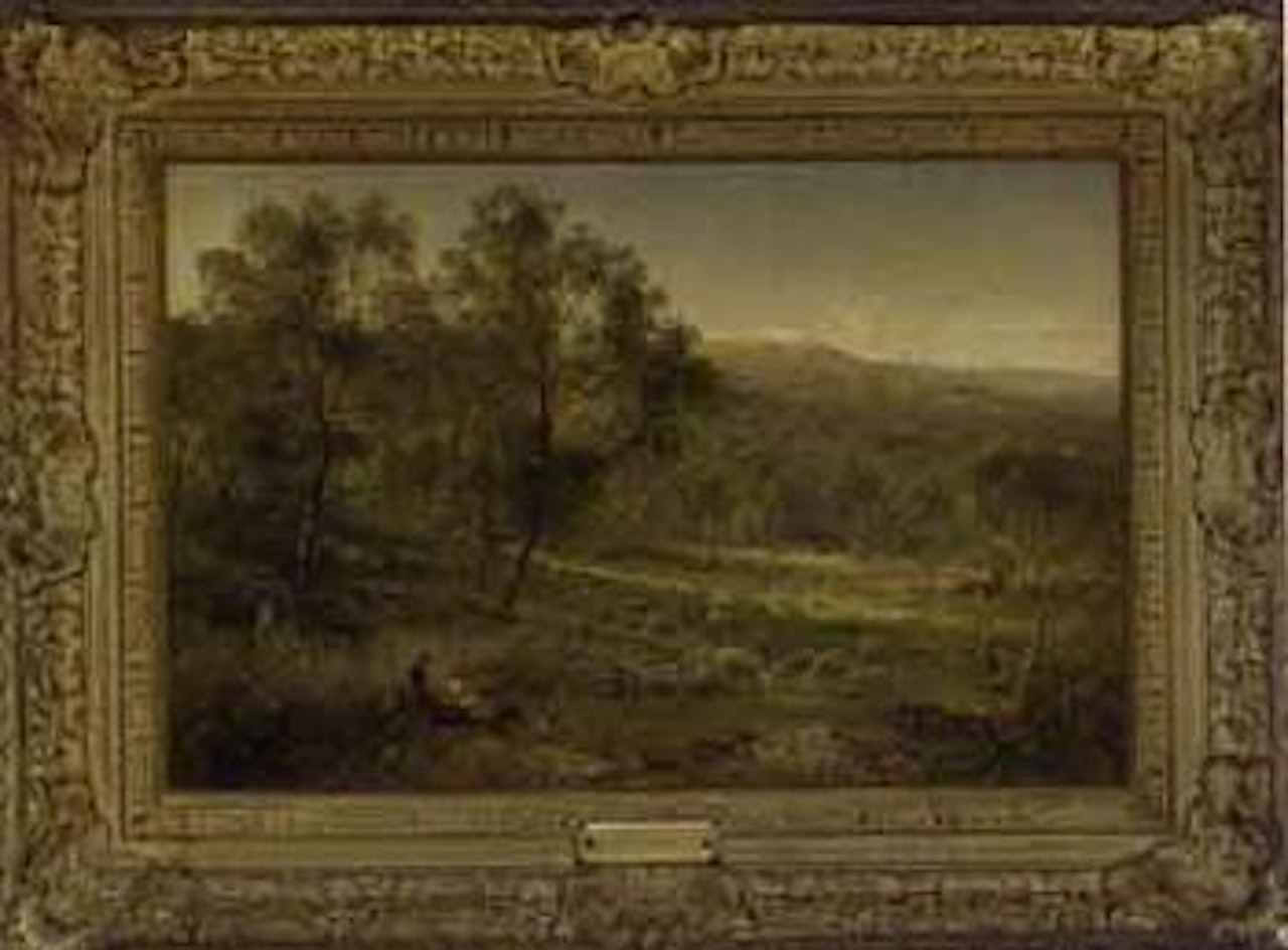 Sheep pastures, North Wales by Benjamin Williams Leader