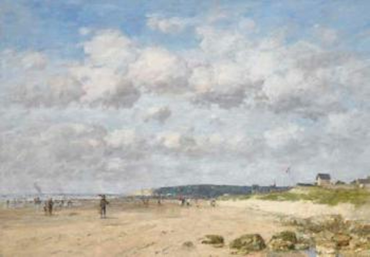 La plage a Benerville by Eugène Boudin