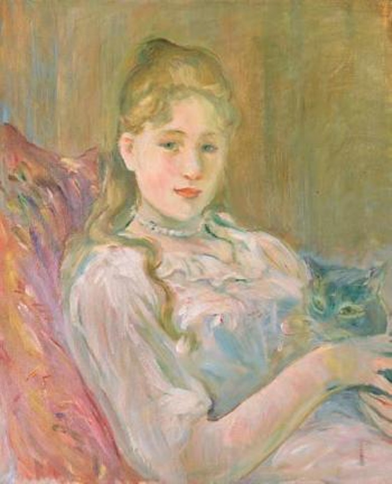 Jeune fille au chat by Berthe Morisot