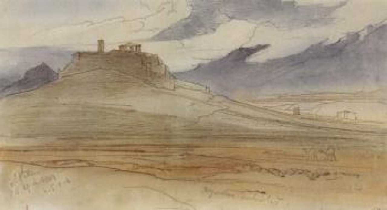 A view of the Acropolis and the Parthenon by Edward Lear