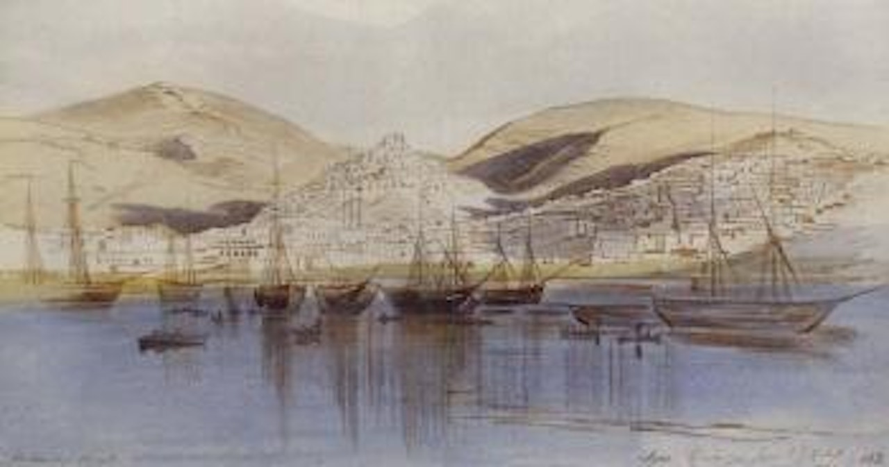 View of Ermoupoli, Syros by Edward Lear