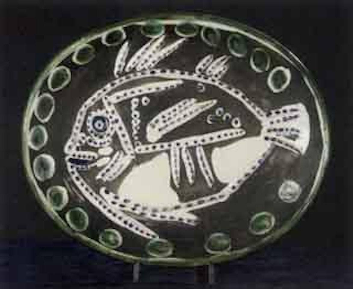 Black ground fish, ceramic plate by Pablo Picasso