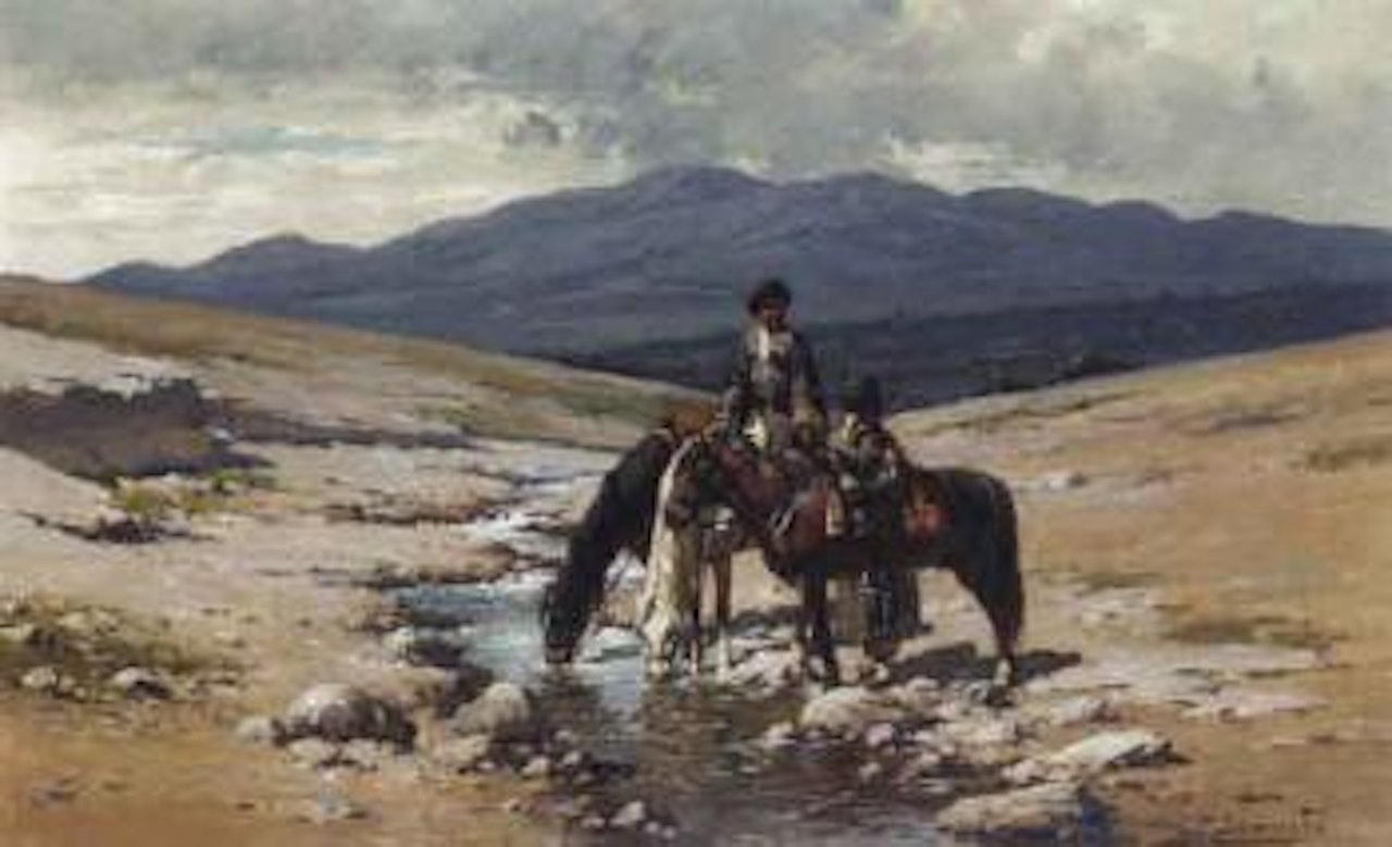Watering the horses by Richard Karlovich Zommer