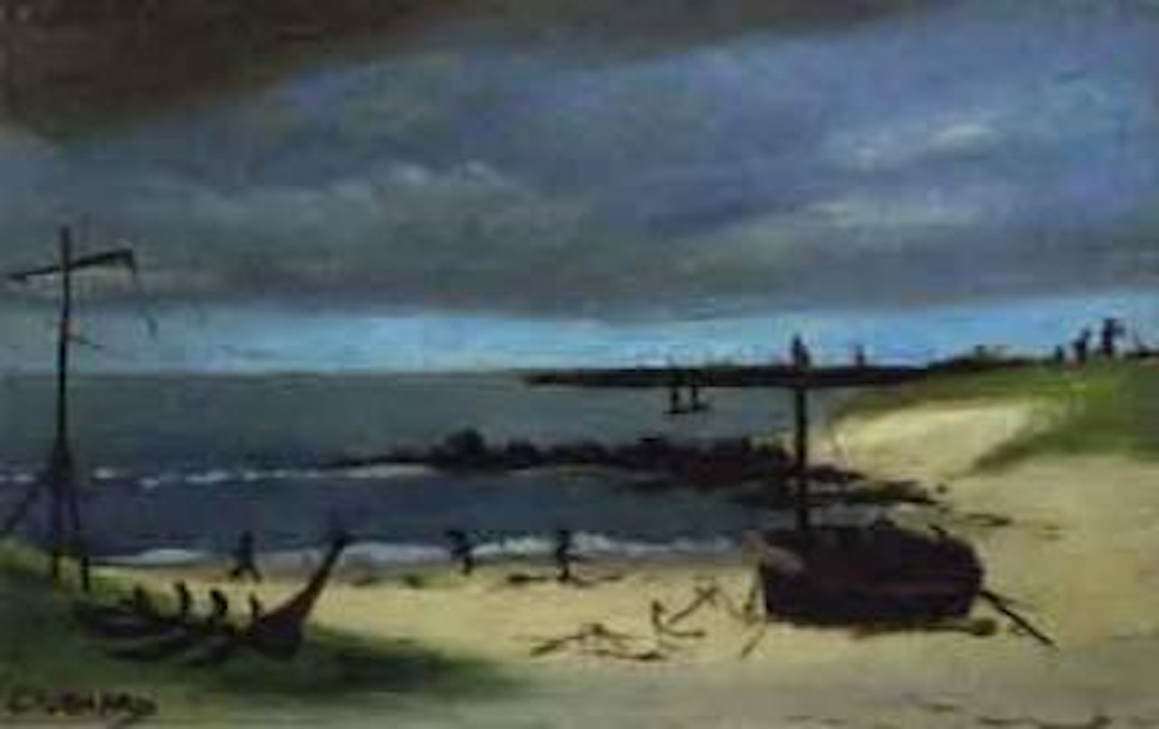Bateau sur la greve by Claude Venard