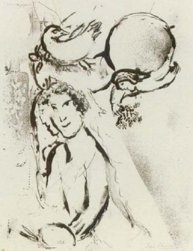 White self portrait by Marc Chagall