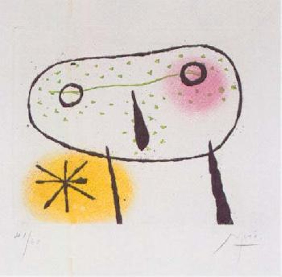 One plate from Suite La Bague d'Aurore by Joan Miró