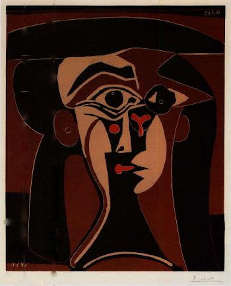 Tete de femme, Jacqueline au chapeau noir by Pablo Picasso