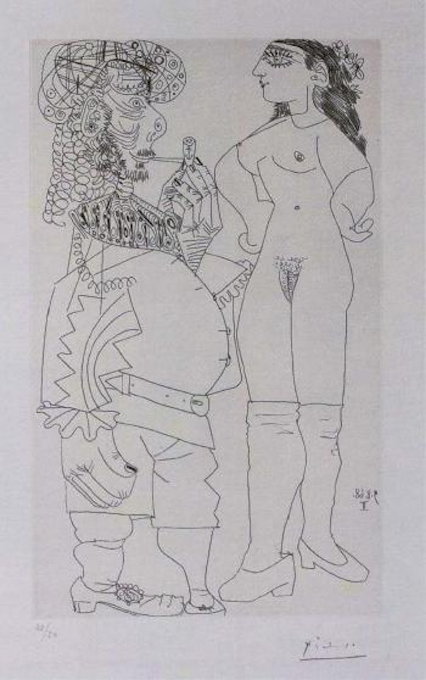 Vieux marin et jeune prostituee meprisante by Pablo Picasso