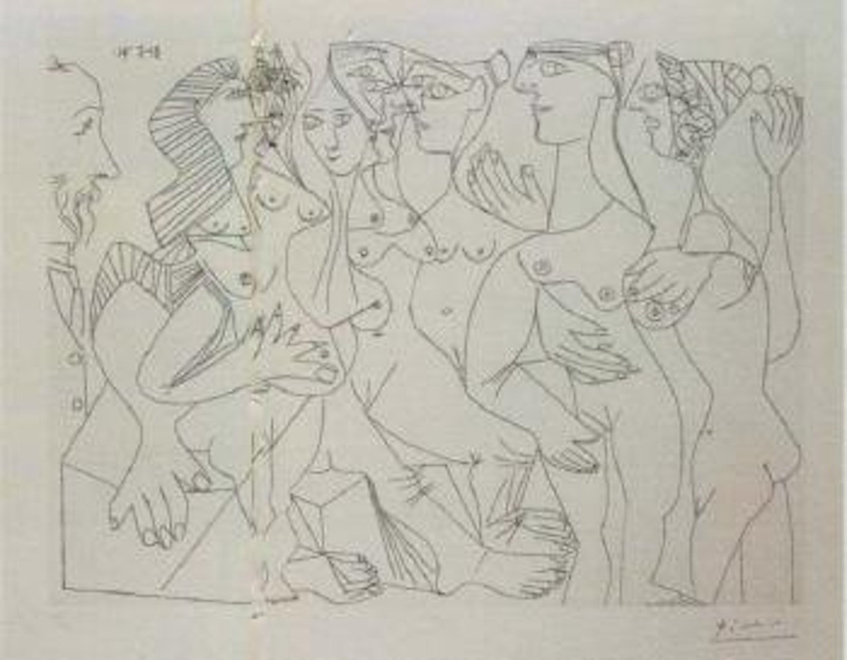 Degas au double regard et sept baigneuses by Pablo Picasso