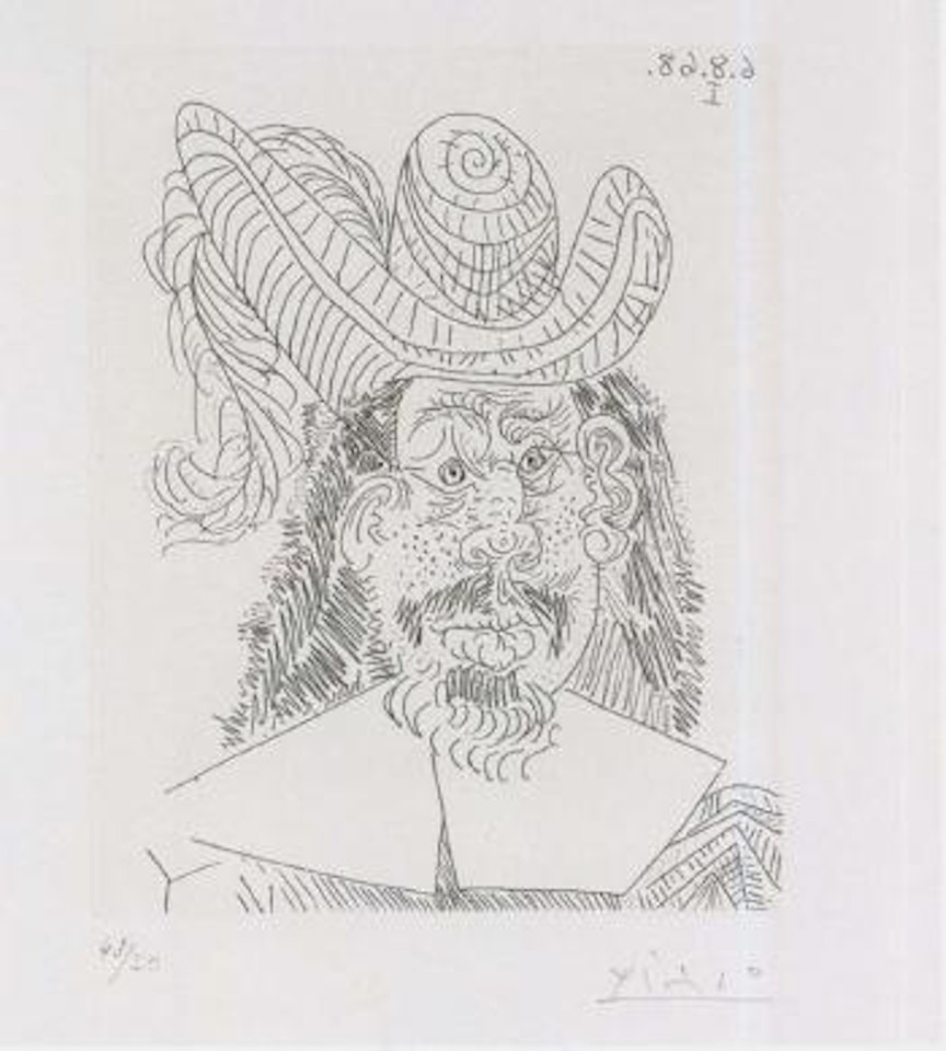 Portrait du mousquetaire vieillissant au visage couperose by Pablo Picasso